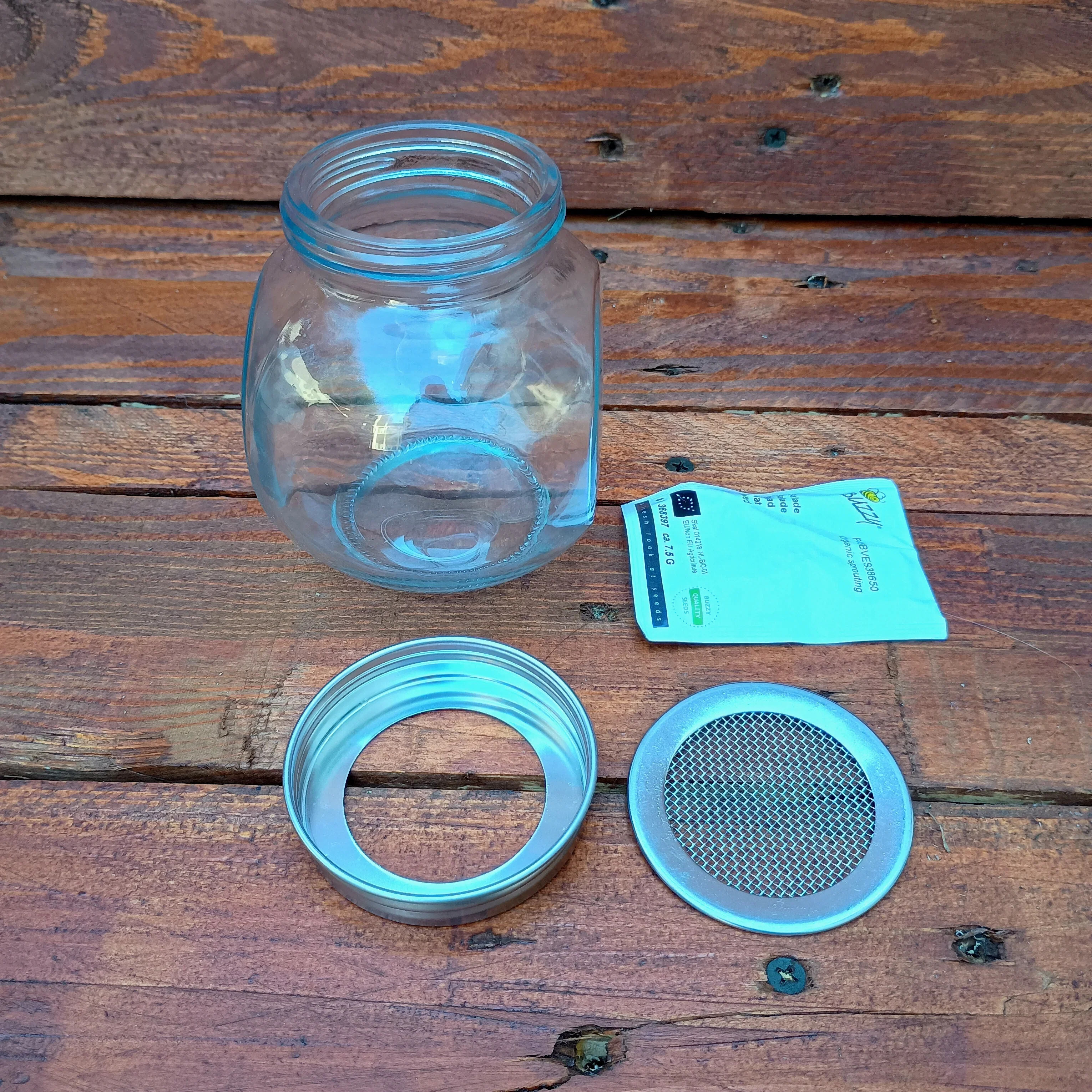 400ml Sprouting Jar with Metal Mesh Lid & Organic Salad Mix Seeds - Image 6